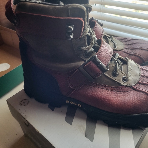 Ralph Lauren Other - Polo High-Top Boots in Burgundy and Olive Size 10.5 The Condition Is Good,